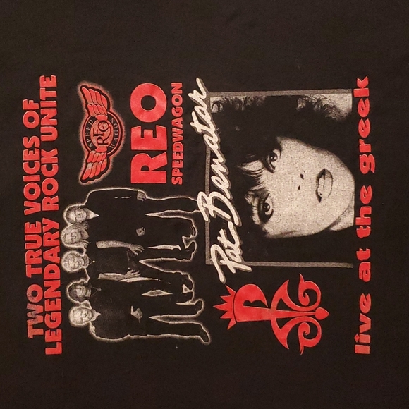 REO SPEEDWAGON PAT BENATAR 2010 Greek Theater Los Angeles concert tee 1X - Picture 2 of 10